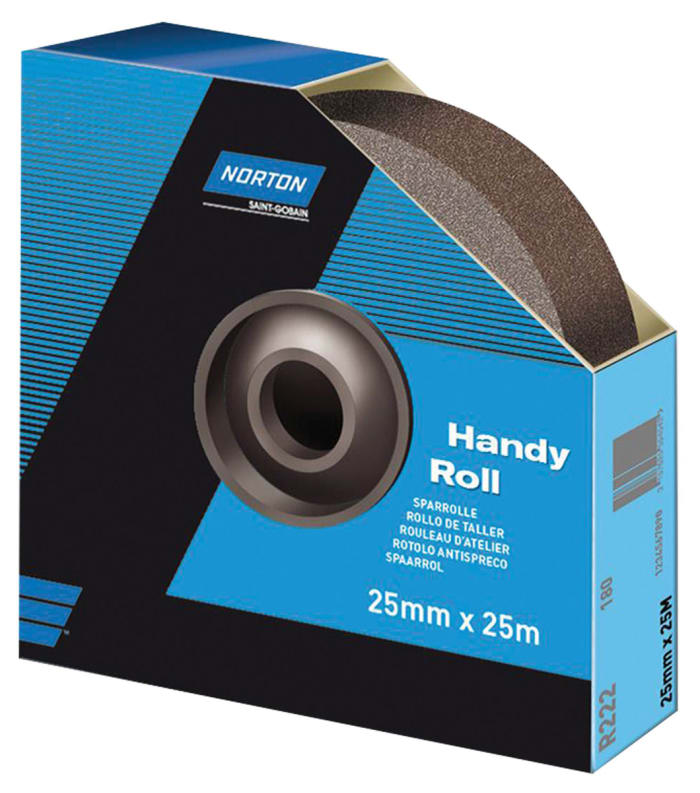 Norton P150 Grit Very Fine Sandpaper Roll, 25m x 50mm