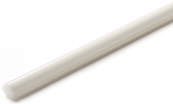 RS PRO White Acetal Rod, 1m x 6mm Diameter