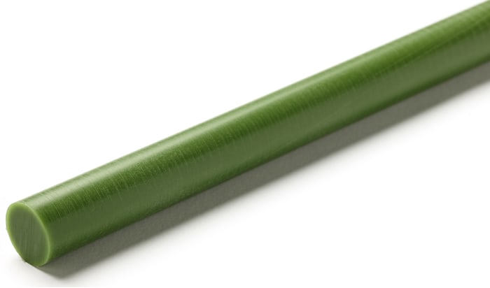 RS PRO Green Nylon Rod, 1 m x 35 mm Diameter