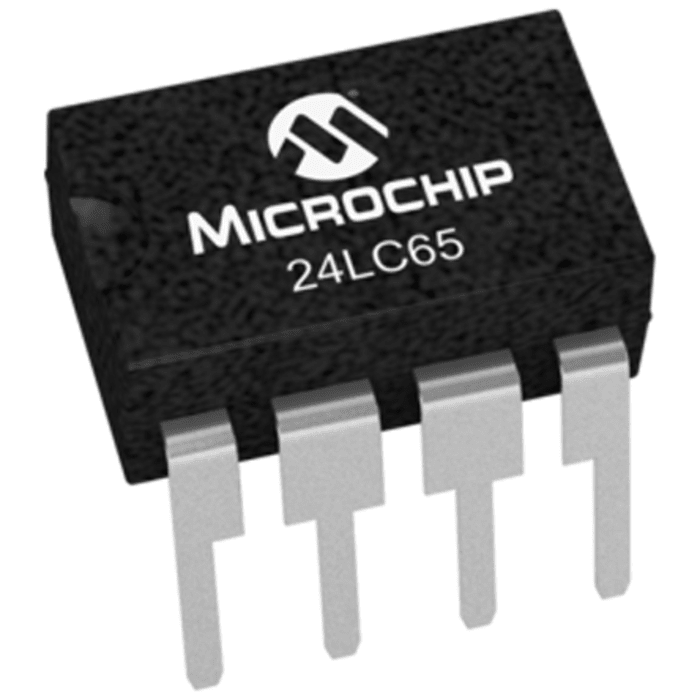 Memoria EEPROM serie 24LC65/P Microchip, 64kbit, 8k x, 8bit, Serie I2C, 900ns, 8 pines PDIP