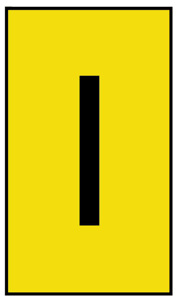 HellermannTyton Ovalgrip Slide-On Cable Marker, Black, Pre-printed "I", 6 mm Cable Yellow, 2.5 mm Cable, 901-10460