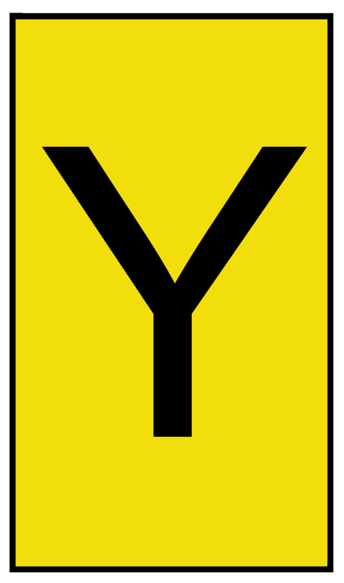 HellermannTyton Ovalgrip Slide On Cable Markers, Black on Yellow, Pre-printed ""Y"", 2.5 → 6mm Cable, 531-00426