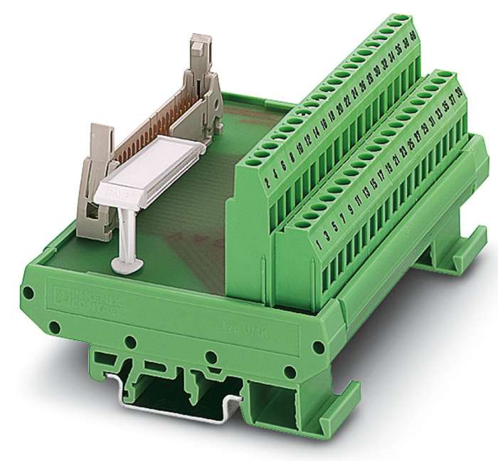 Phoenix Contact 16-Contact Male Interface Module, Flat Ribbon Cable Connector, DIN Rail Mount, 1A