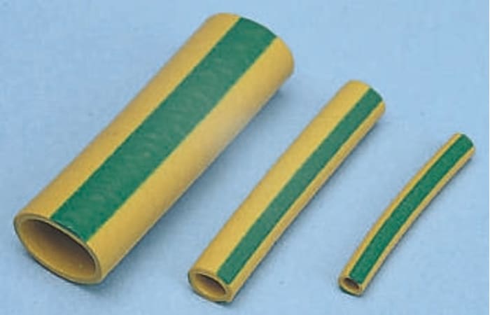 SES, Yeşil/Sarı, Genişleyebilir Kablo Kılıfı, 7,5mm Neopren/Kloropren, 30mm Uzunluğunda