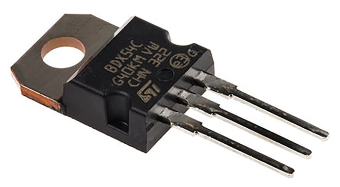 STMicroelectronics BDX54C PNP Darlington Transistor, 8 A 100 V HFE:750, 3-Pin TO-220