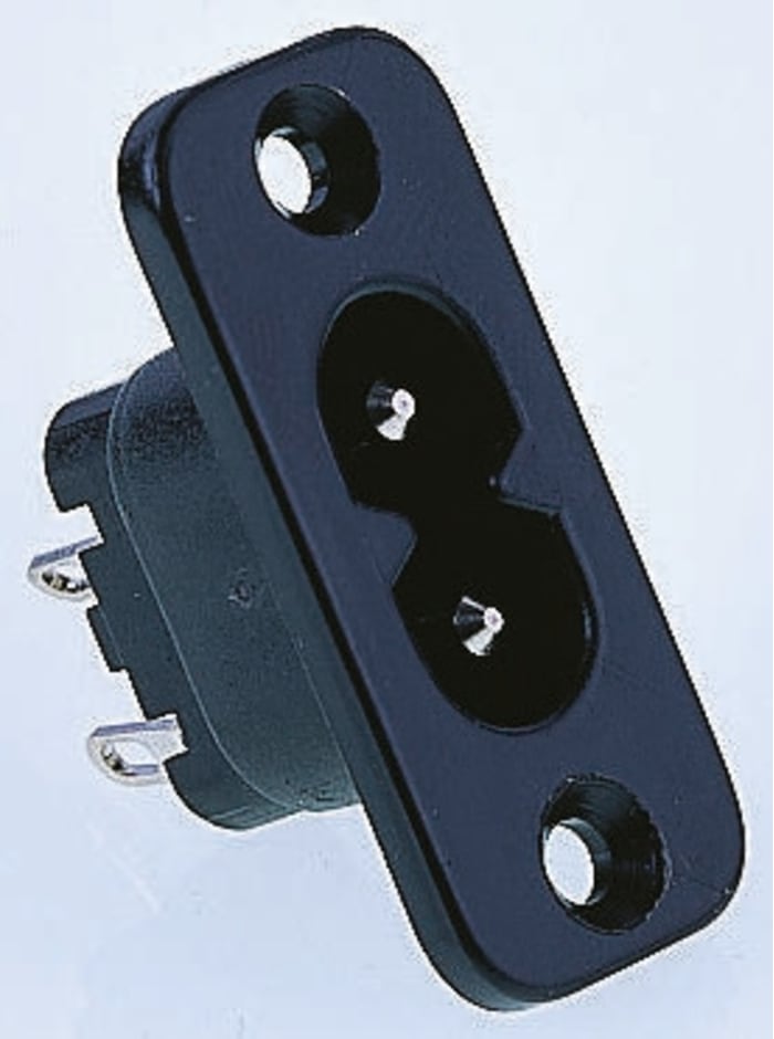 Otto Heil C8 Panel Mount IEC Connector Male, 2.5A, 250 V