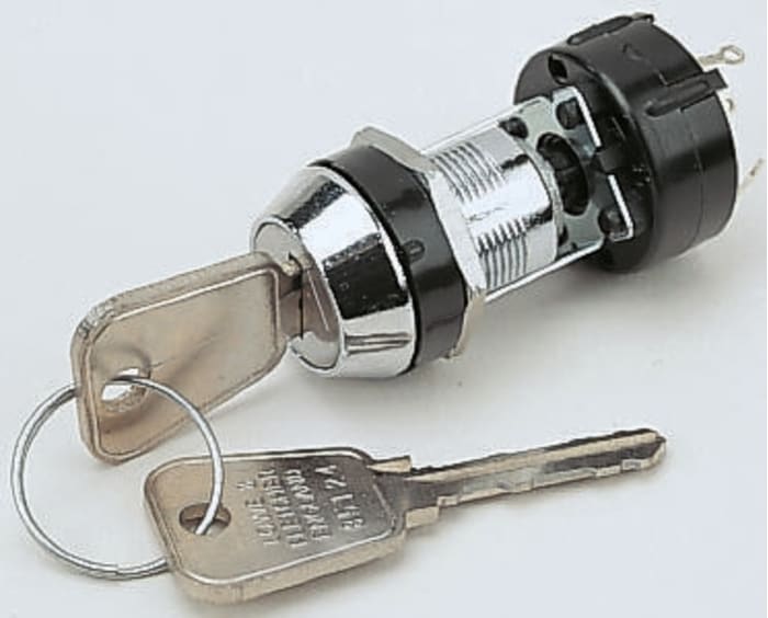 Lorlin Key Switch, DP-CO, 150 mA @ 250 V ac 2-Way Flat-Key