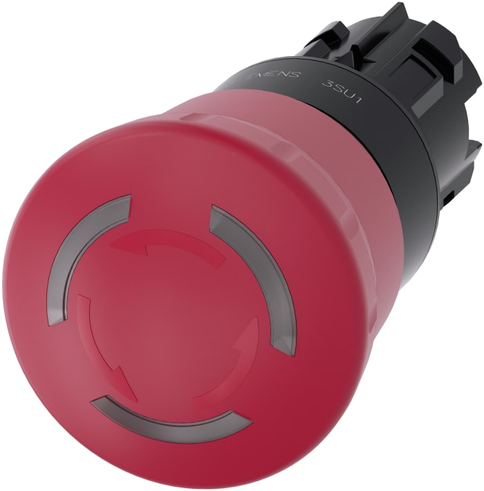 Siemens SIRIUS ACT 3SU10 Series, Twist Release, Emergency Stop Push Button Head 40mm Diameter