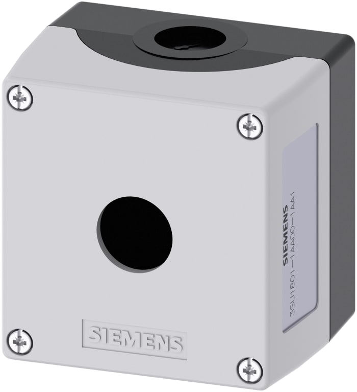 Boîtier de bouton-poussoir Siemens SIRIUS ACT, 1 découpe, en Plastique Gris, Ø 22mm