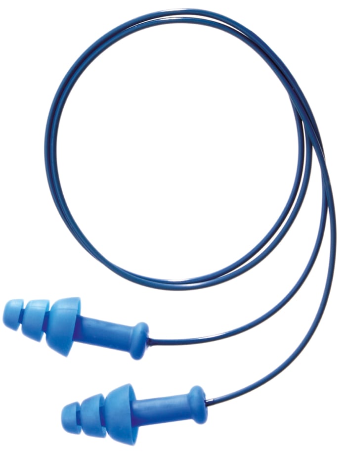 Bouchons d'oreilles détectables  cordés réutilisables Honeywell Safety 30dB Bleu x 50 paires