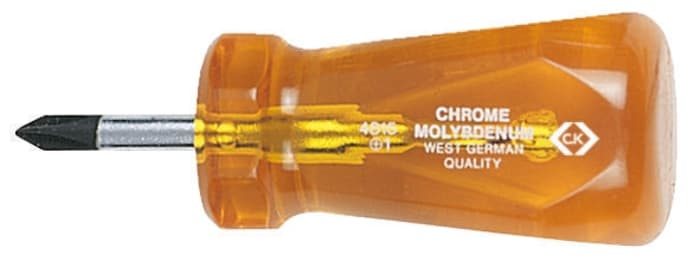 Phillips Stubby Screwdriver, PH1 Tip, 25 mm Blade, 85 mm Overall