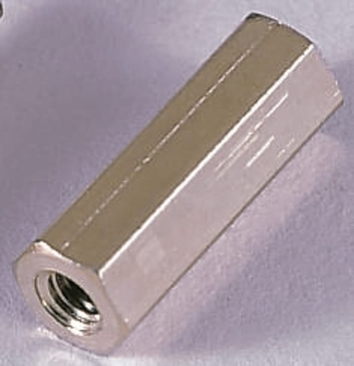 Essentra Standoff, M4 x M4 Thread, 12mm Body, Brass, Female/Female