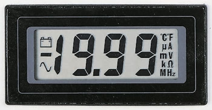 Lascar Digital Panel Voltmeter DC, LCD Display 3.5-Digits ±1 %