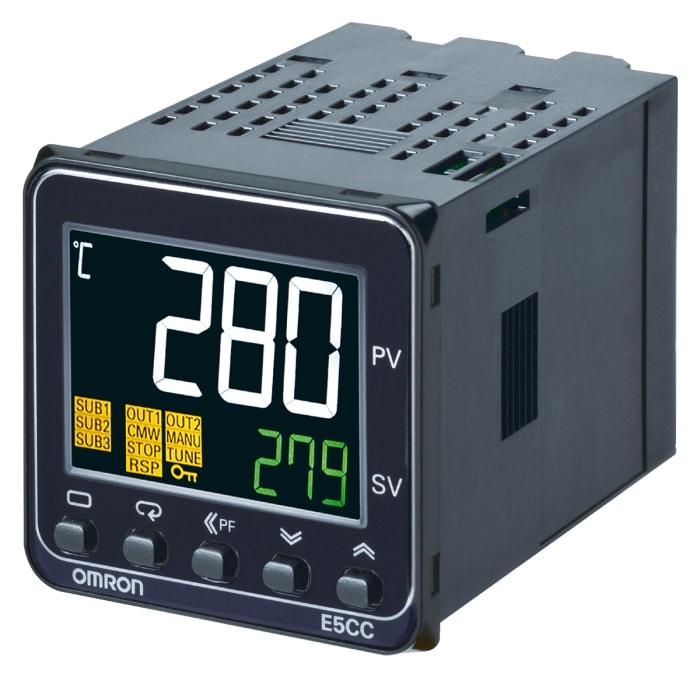 Omron E5CC Panel Mount PID Temperature Controller, 96 x 96mm 3 Input, 1 Output Relay, 24 V ac/dc Supply Voltage ON/OFF,