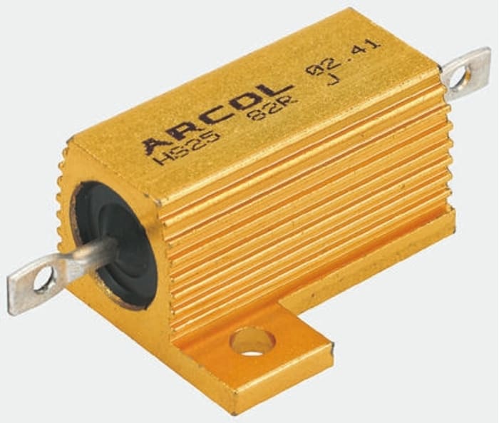 Resistencia de montaje en panel Arcol, 5.6kΩ ±5% 10W, Con carcasa de aluminio, Axial, Bobinado