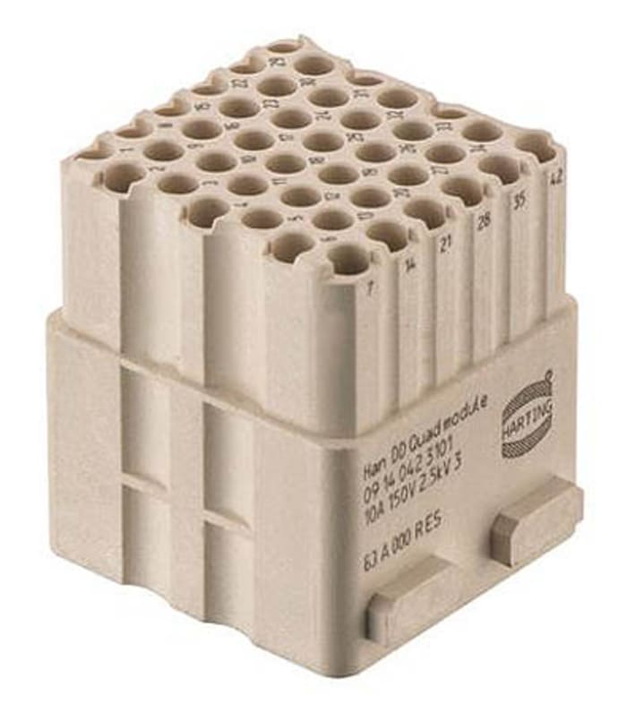 Modul, řada: Han-Modular, Samice, počet kontaktů: 42, počet řad: 7, 10A, 150 V, pro použití s: Han Modular