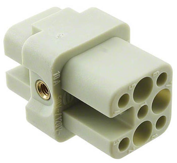 HARTING Heavy Duty Power Connector Module, 10A, Female, Han D Series, 7 Contacts