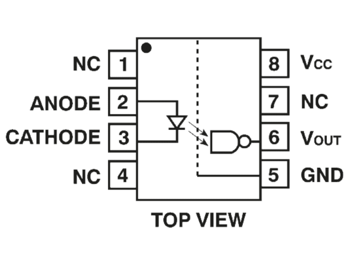 Avago, HCPL-7611-000E DC Input IC Output Optocoupler, Surface Mount, 8-Pin DIP