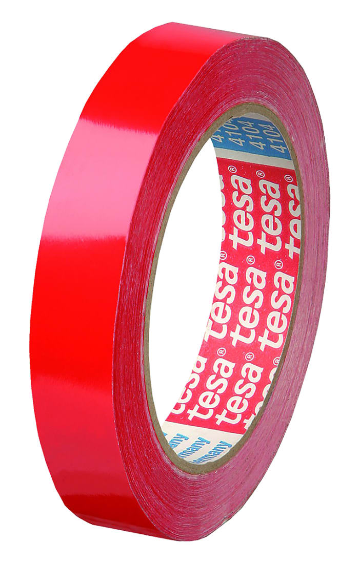 Balicí páska, Červená 4104 Red 66mx25mm pomocný materiál: PVC 4104 Tesa