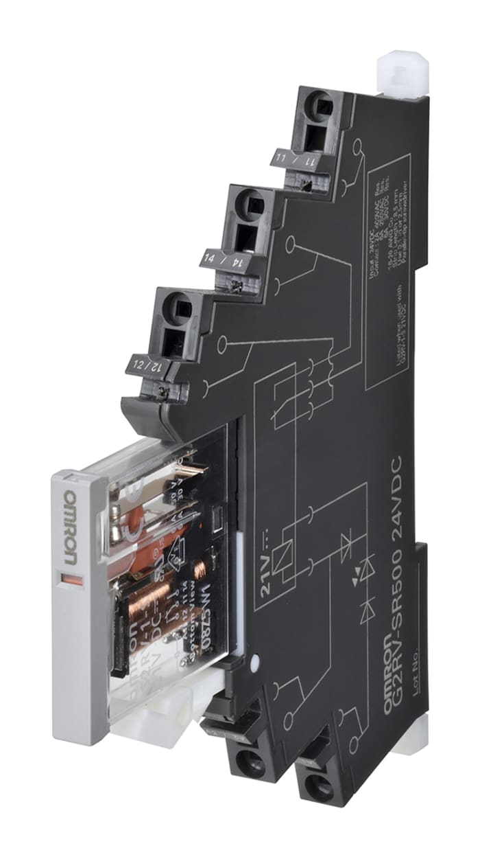 Omron G2RV Series Interface Relay, DIN Rail Mount, 230V ac Coil, SPDT, 1-Pole, 50mA Load