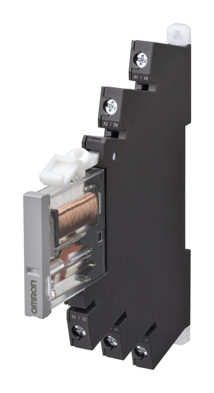 Omron G2RV Series Interface Relay, DIN Rail Mount, 110V ac Coil, SPDT, 1-Pole, 50mA Load