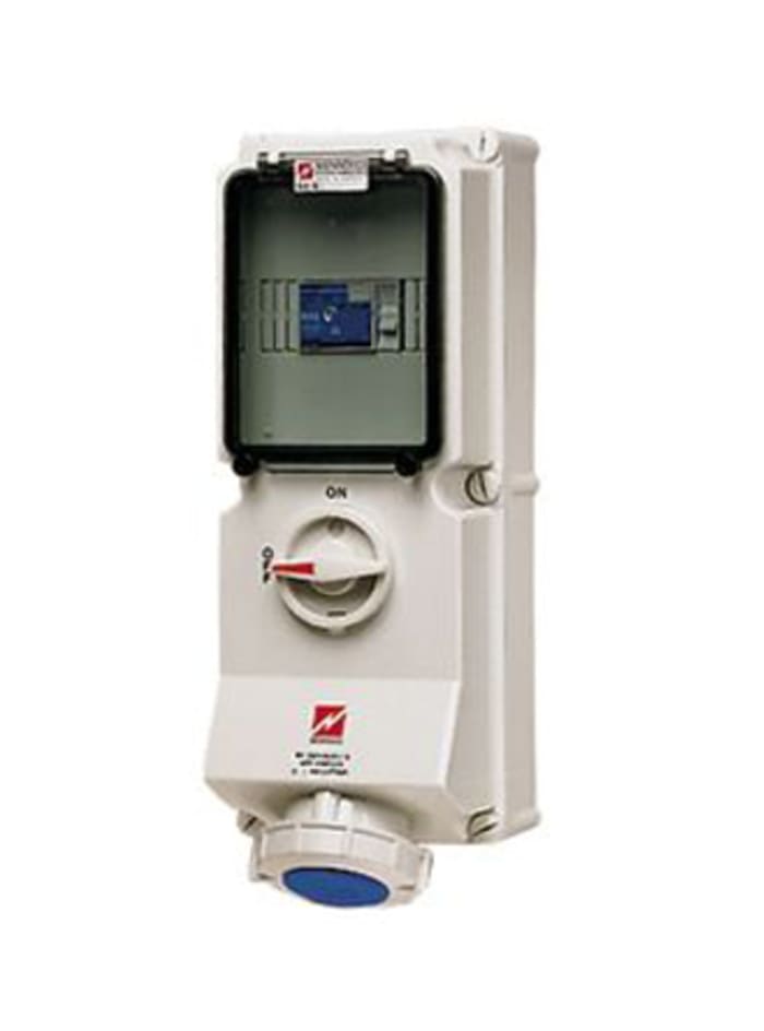 16A3P 6H230V wall mnt receptacle DUOIP67