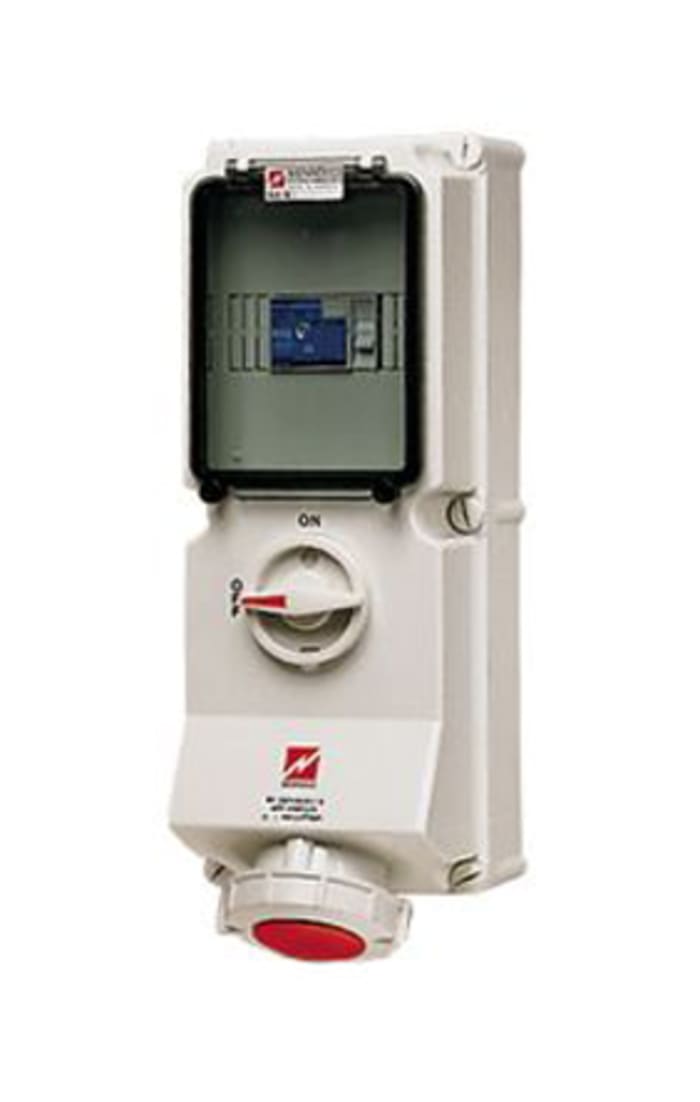 MENNEKES IP67 Red, White Wall Mount, Rated At 32A, 400 V