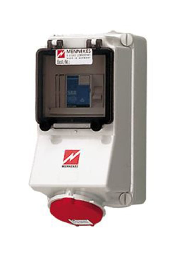 MENNEKES IP44 Industrial Interlock Socket 3P+N+E, 16A, 415 V