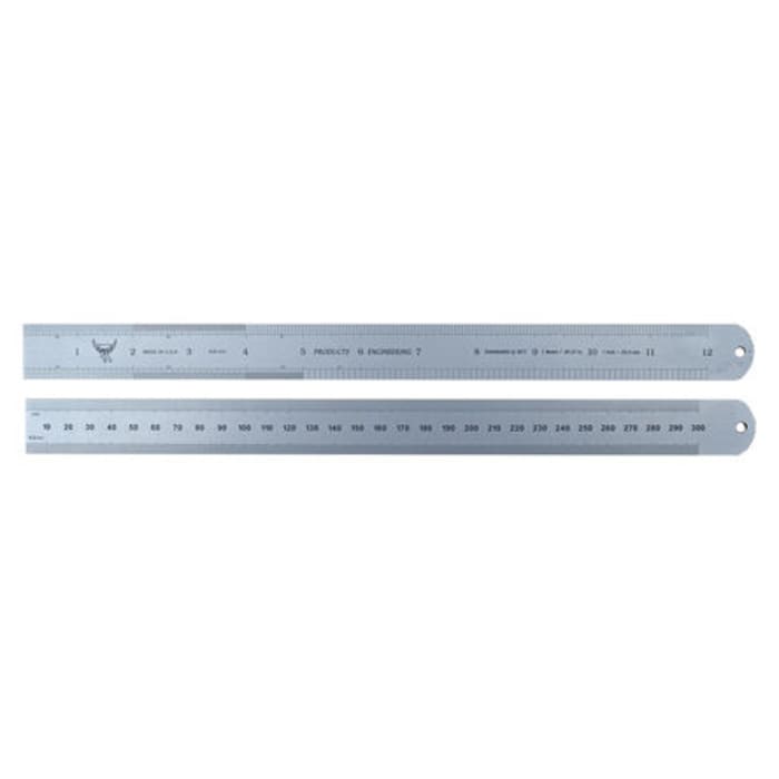 RS PRO 300mm Steel Imperial, Metric Ruler