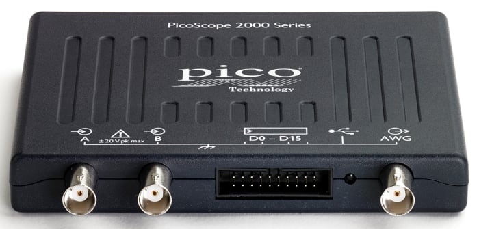 Pico Technology PQ010 PicoScope 2000 Series, 70MHz PC Based Oscilloscope, 2 Analogue Channels, 16 Digital Channels