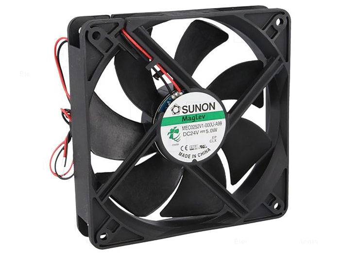 Sunon ME Series Axial Fan, 24 V dc, DC Operation, 183.8m³/h, 5W, 207mA Max, 120 x 120 x 25mm
