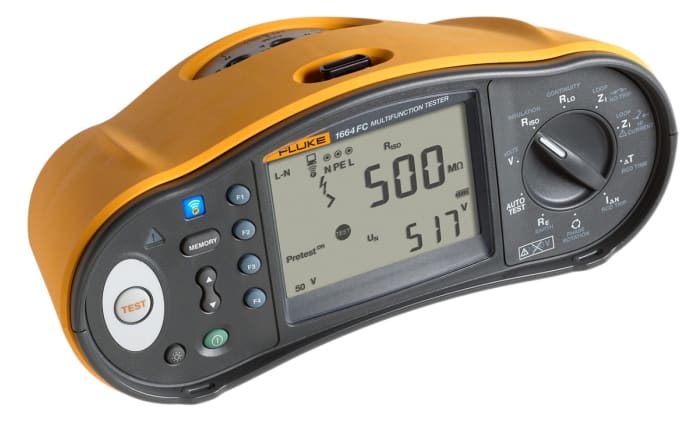Fluke 1664FC Electrical Tester, 50 V, 100 V, 250 V, 500 V, 1000 V , Earth Resistance Measurement With BLE, USB RS