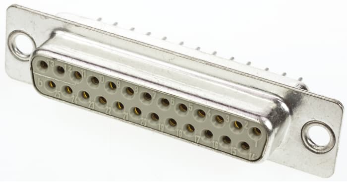 HARTING D-Sub Standard 25 Way Through Hole D-sub Connector Socket, 2.76mm Pitch, with 3.05 mounting hole