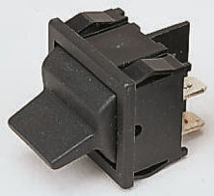 Interruptor de balancín, E30M11J, Contacto DPST, Enclavamiento, 10 A a 250 V ac, Negro