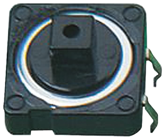 Alps Alpine Black Button Tactile Switch, SPST 5 mA @ 12 V dc 0.8mm Snap-In