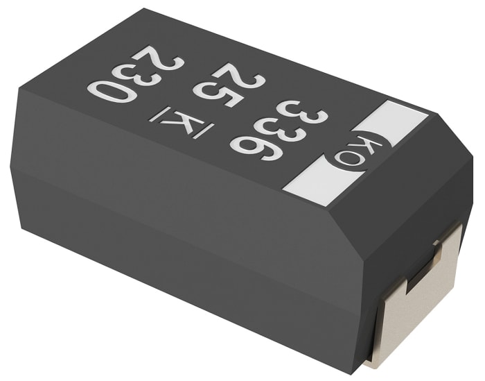 Condensateur au polymère KEMET T521, 15μF, 25V c.c., Montage en surface