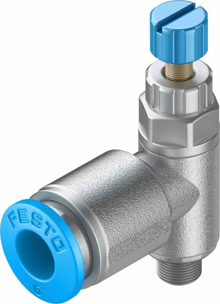 Festo GRLA Series Tube Exhaust Valve, 6mm Tube Inlet Port x M5 Male Outlet Port x 6mm Tube Outlet Port, 197578