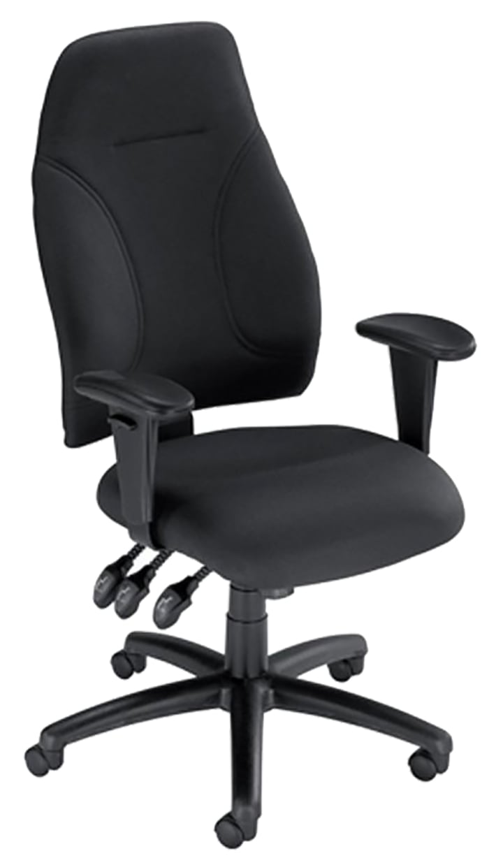 Silla oficina RS PRO de color Negro ajustable Sobre Ruedas, asiento de Tela, alt. asiento 50 → 60cm