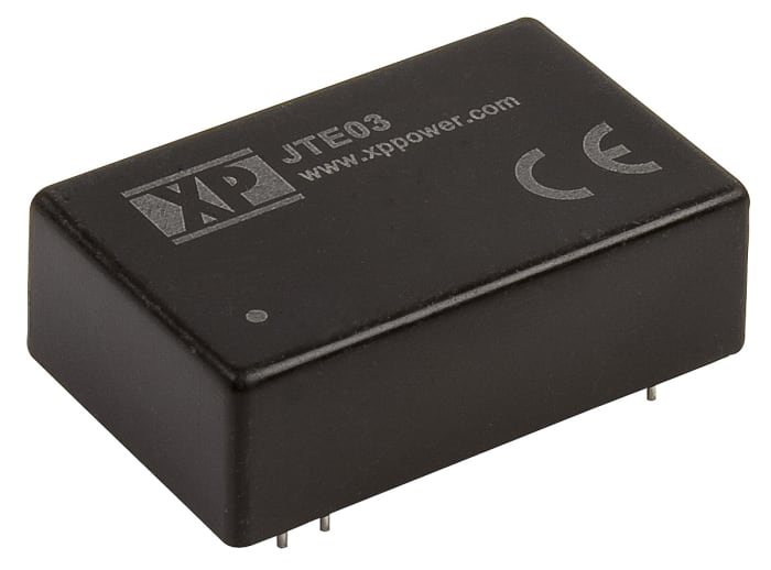 XP Power JTE03 DC-DC Converter, 5V dc/ 600mA Output, 9 → 36 V dc Input, 3W, Through Hole, +100°C Max Temp -40°C