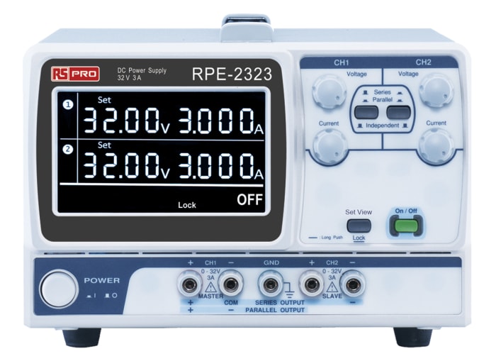 RS PRO Digital Bench Power Supply, 0 → 32V, 3A, 2-Output, 192W