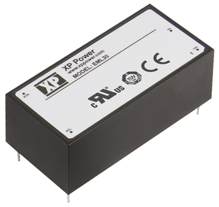Fuente de Alimentación con Conmutación XP Power EML30US05-E serie EML, 1 salidas 5V dc 30 W, Montaje en PCB 264V ac