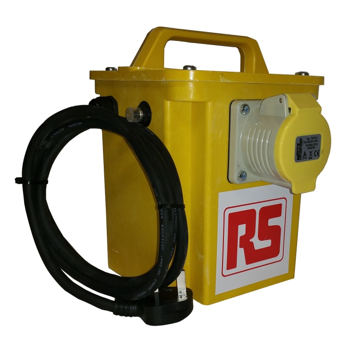 Transformateur de sécurité RS PRO 3.3 kVA Intermittent 5 Mins on 15 Mins off, primaire 230V c.a., secondaire 110 (55V,