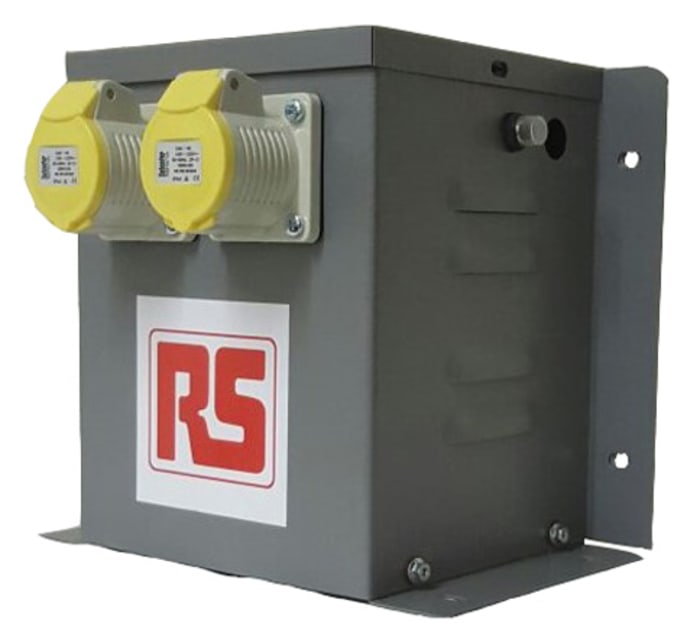 RS PRO 3.3 kVA Intermittent 5 Mins on 15 Mins off Site Transformer, 230V ac Primary, 110 (55V Secondary, 2 x 16A O/P