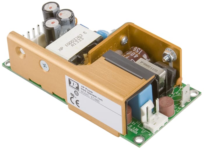 XP Power Switching Power Supply, ECM60UD21, 5 V dc, 12 V dc, 3 A, 8 A, 60W, Dual Output, 120 → 370 V dc, 90