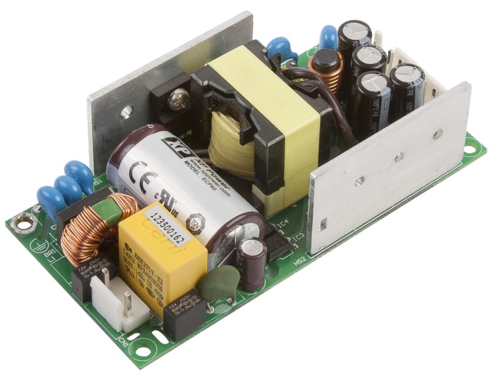 XP Power AC-DC Converter, ECP60UT04, 5 V dc, 12 V dc, 24 V dc, 1.95 A, 9.1 A, 300 mA, 60W, Triple Output, 85 →