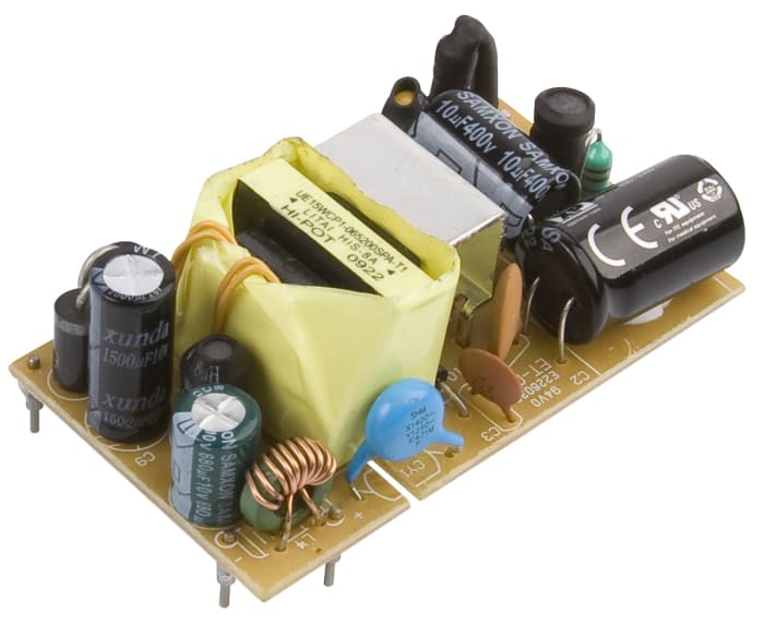 XP Power Switching Power Supply, VCP15US12, 12V dc, 1.25A, 15W, 1 Output, 90 → 264V ac Input Voltage