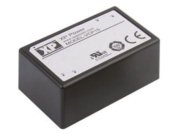 XP Power Switching Power Supply, VCP15US12-E, 12V dc, 360mA, 15W, 1 Output, 90 V ac, 264 V ac Input Voltage