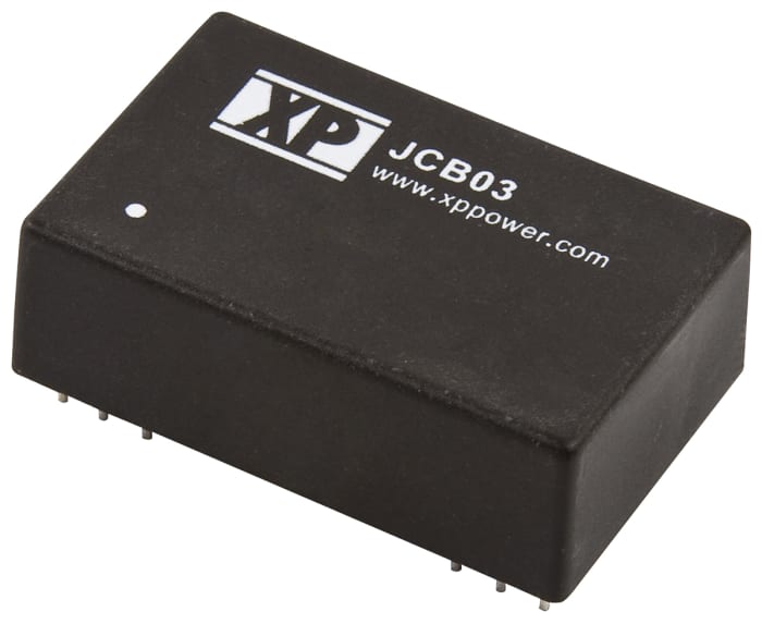 XP Power JCB DC-DC Converter, 9V dc/ 333mA Output, 9 → 18 V dc Input, 3W, Through Hole, +100°C Max Temp -40°C