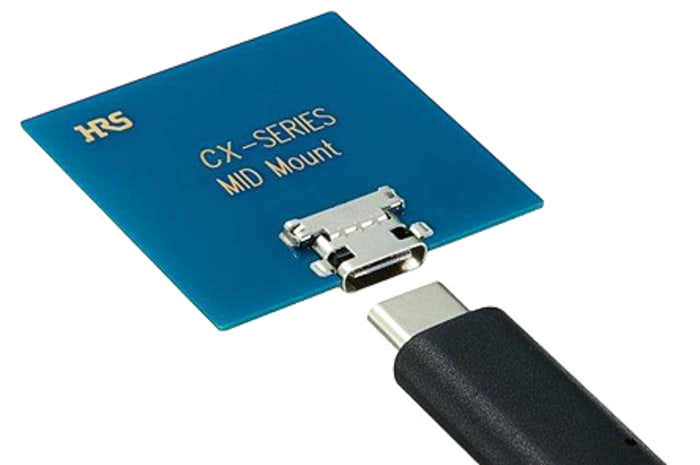 CX70M-24P1 Female USB C Connector, Straight PCB Mount