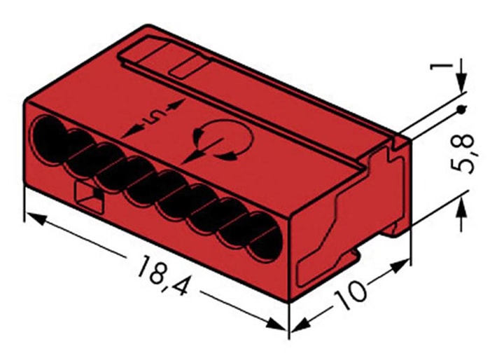243808 Wago Wago 8Way Terminal Block Connector, 6A, Push In